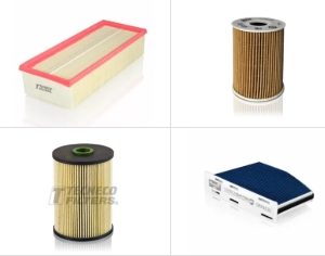 Kit Filtri TECNECO Audi A3 8P 2.0 TDI 100KW(136PS/HP) - Mot.AZV,CBAA,CFFA (05/03 - 08/12 ) 103KW(140PS/HP) - Mot.BKD,BMM,CBAB,CFFB,CLJA (05/03 - 03/13 ) 120KW(163PS/HP) - Mot.BUY (06/06 - 06/08 ) 125KW(170PS/HP) - Mot.BMN, CBBB, CFGB (03/06 - 03/13 )